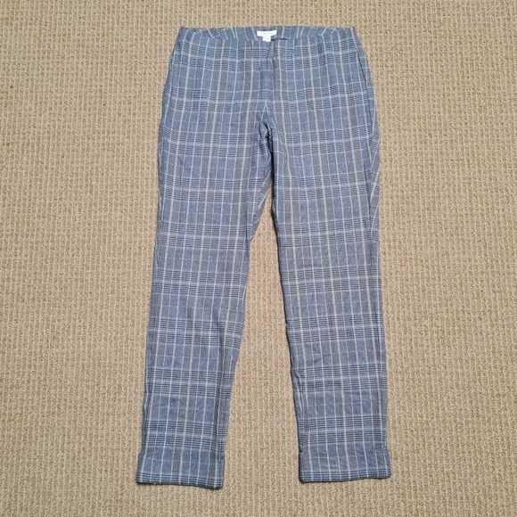 J. Jill Premium Grey Glen Check Plaid Bi-Stretch Elastic Waist Pull-on Pants 6 - Picture 11 of 16
